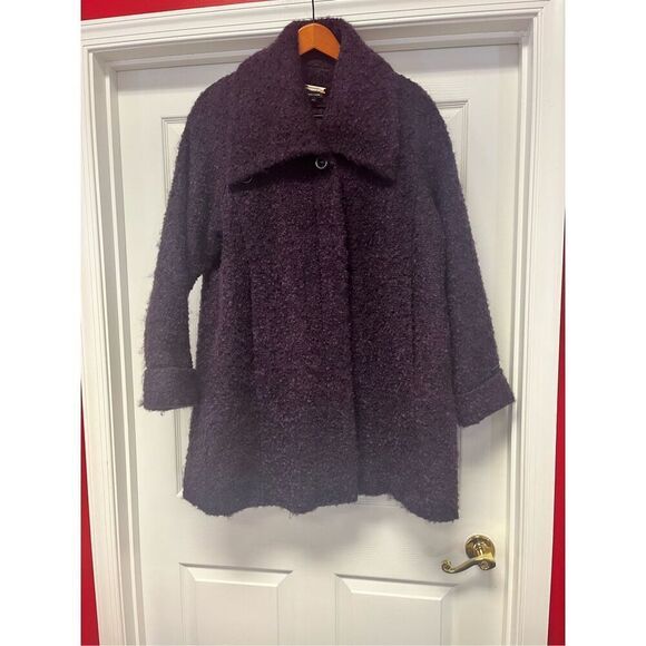 Johnston & Murphy Purple Mohair Boiled Wool Swing Coat sz XL EUC - Picture 1 of 11